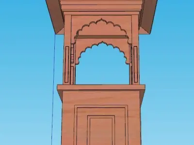 indian jodhpuri stone piller column Low-poly 3D model