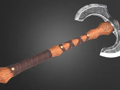 Double Axe Free low-poly 3D model