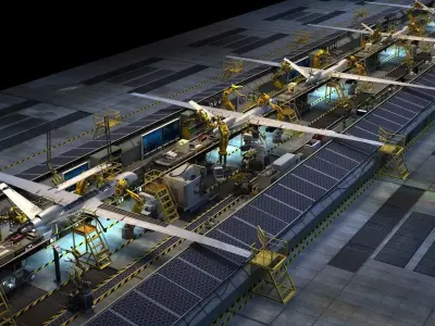 Aircraft manufacturing 3D model