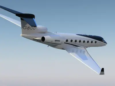 Large Business Jet Gulfstream G800 Flight 3D model