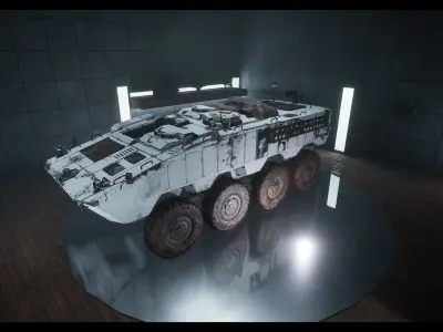 Custom Military Vehicles - Truck Armored - Part C - 3 Vehicles Low-poly 3D model