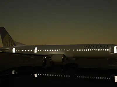 United Airlines 737 MAX-10 Low-poly 3D model