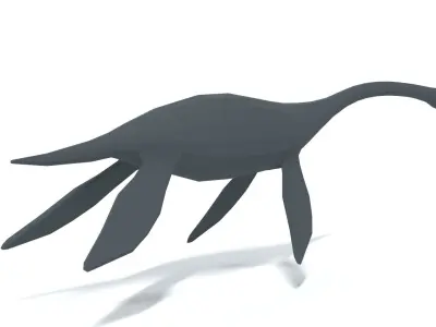 Low Poly Cartoon Plesiosaurus Dinosaur Low-poly 3D model
