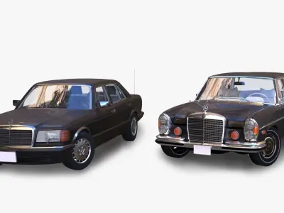 Mercedes Benz 300 SEL-560SEL Free low-poly 3D model