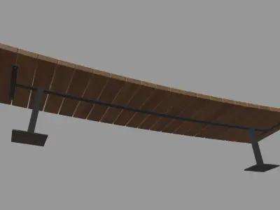 Low Poly Bench 014 Low-poly 3D model