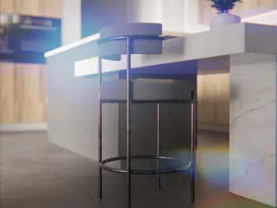 Modern Bar Chair Free 3D model purchase