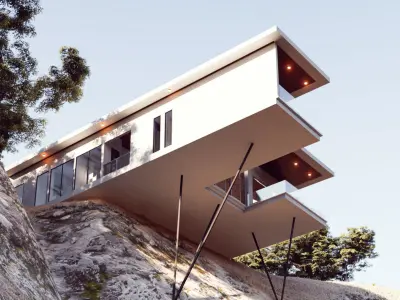 Hill House 01 Low-poly 3D model