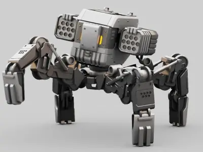 Military Robot rigged character 3D model