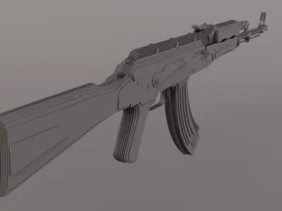 AK-47 Pannel Style Low-poly 3D model