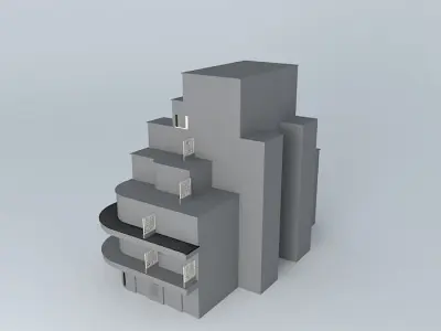 Art deco architecture building Free 3D model