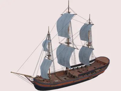 Columbia Ship Low-poly 3D model