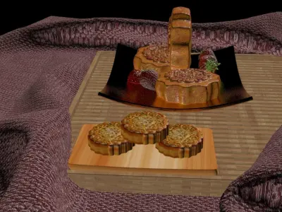 Chinese moon cake 3D model