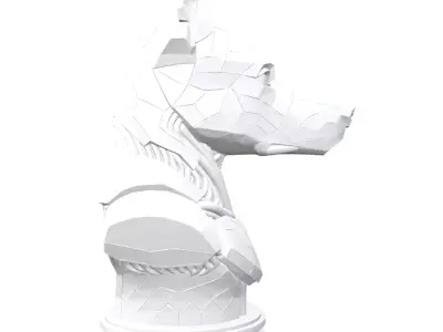 Cyber Dog Futuristic Mecha Dog Bust 3D print model