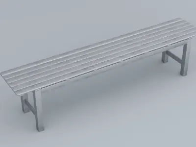Stell Bench AngsoLow Poly  Low-poly 3D model