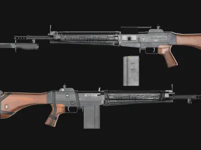 Howa Type 64 - Japanese Battle Rifle - Game Asset Low-poly 3D model