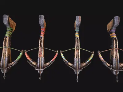 Medieval Crossbow Crossbowman Weapon Pack Low-poly 3D model