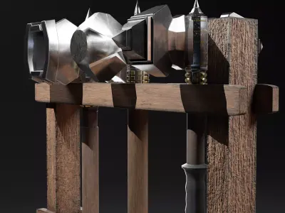 3 Beautiful Medieval War Hammers 3D Model Collection