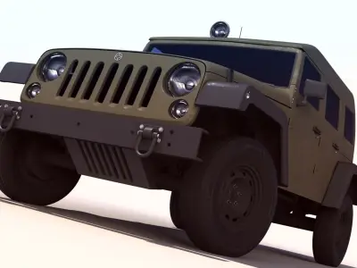 Wrangler Military Jeep -  Sufa 3 3D model