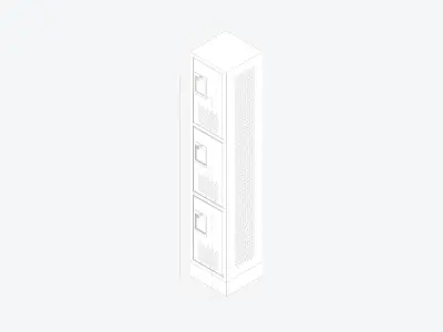 Locker - Metal - Locka - Sports - Triple Tier Low-poly 3D model