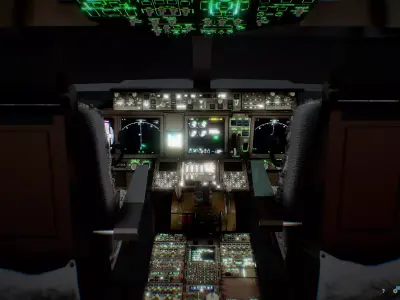 Boeing b777 Airplane Cockpit 3D model