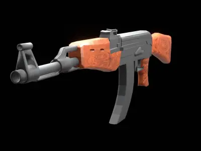 High Quality AK47 3D Model for Games Animations Visual Effects Low-poly 3D model