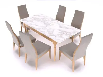 Dining table and chair Low-poly 3D model purchase