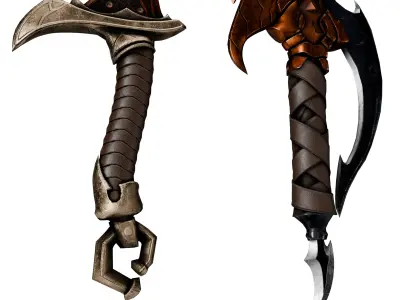 Knight killer and Rasakas Venom fang Low-poly 3D model