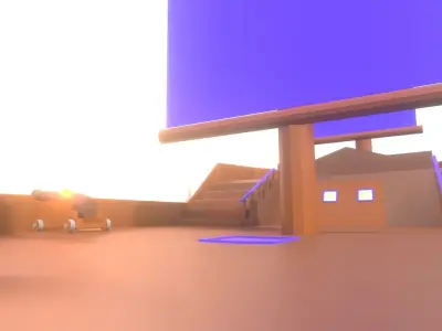 Low Poly Pirate Ship and Canon 3D Model Low-poly 3D model