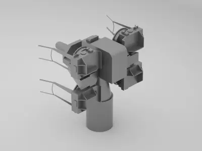Seacat Sea Cat Missile Quad Launcher  3D model