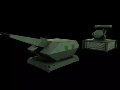 OERLIKON SKYSHIELD Air-defence system Low-poly 3D model