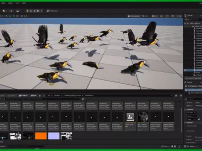 Channel Billed Toucan Bird Low-poly 3D model