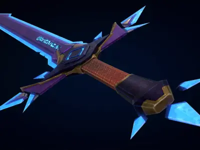 Stylized Sword Low-poly 3D model 11