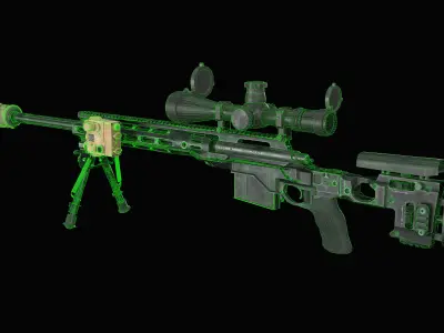 M2010 Sniper Rifle PBR Low-poly 3D model