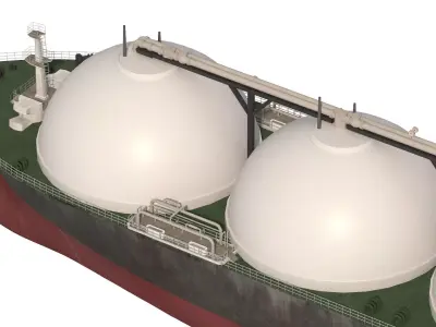 LNG Tanker Cargo Gas Carrier ship 3D model