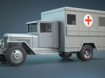 ZIS-5 Ambulance Van High-Poly 3D model