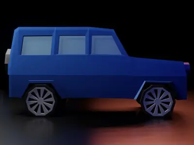 low poly jeep car Low-poly 3D model