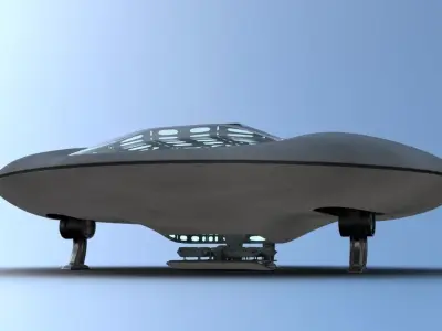 Futuristic UFO Space Ship 3D model
