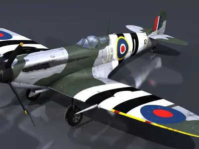 SPITFIRE MK IXC Low-poly 3D model