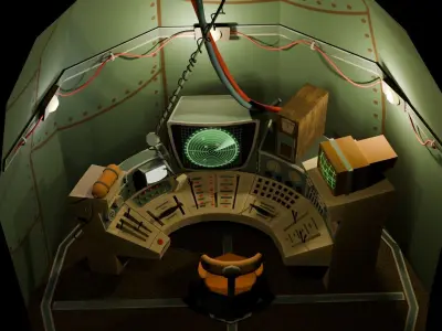 Stylized Spaceship Model Low-poly 3D model