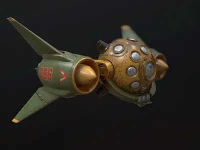 Scout space-ship RS-1 Low-poly 3D model