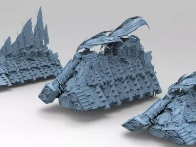 Desert Sail Barge 3 models  3D model