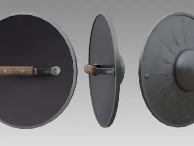 Buckler shield Free low-poly 3D model