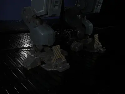 Mech Low-poly 3D model PBR Game ready robot with guns Low-poly 3D model