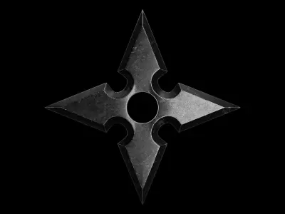 Shuriken Blades Weapon pack PBR textured 3D model