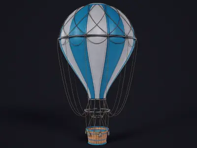 Hot Air Ballon Low-poly 3D model