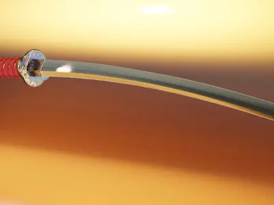 Japanese Katana Free low-poly 3D model