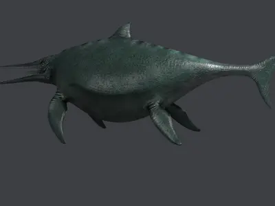 Ichthyosaur ichthyosaurus giant lizard fish marine reptile 3D model