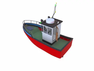 Small Boat Low-poly PBR Low-poly 3D model