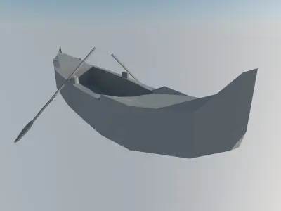 Venice gondola boat Low-poly 3D model