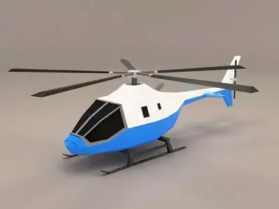 Lowpoly civil helicopter Low-poly 3D model